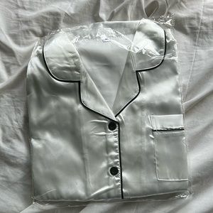 White silk medium bridal pajama pants